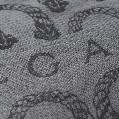 BVLGARI Patterned Silk Cashmere Scarf Gray