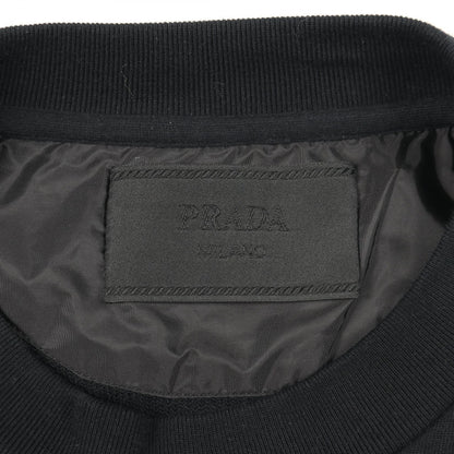 PRADA Triangle Logo Cotton Nylon Sweatshirt Black Size XL