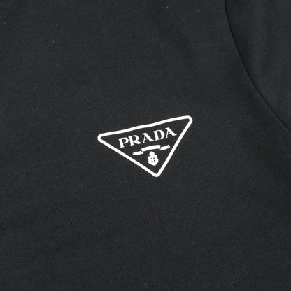 PRADA Triangle Logo Cotton Nylon Sweatshirt Black Size XL