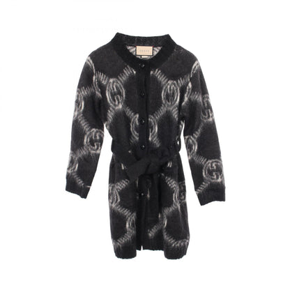 GUCCI GG Logo Wool Mohair Cardigan Black Size XS