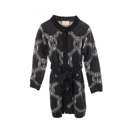 GUCCI GG Logo Wool Mohair Cardigan Black Size XS