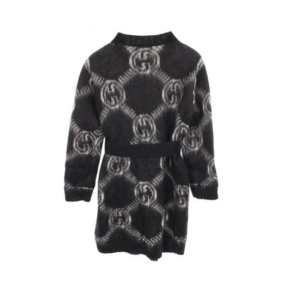 GUCCI GG Logo Wool Mohair Cardigan Black Size XS
