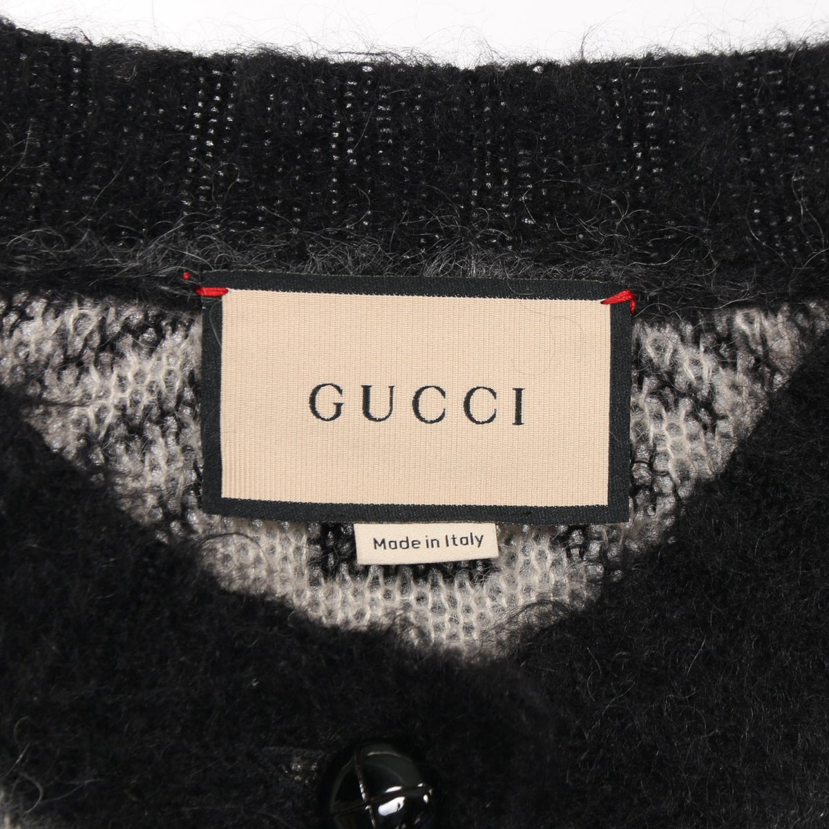 GUCCI GG Logo Wool Mohair Cardigan Black Size XS