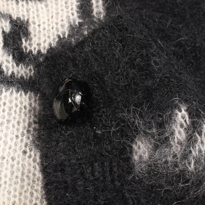 GUCCI GG Logo Wool Mohair Cardigan Black Size XS