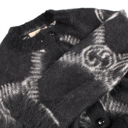 GUCCI GG Logo Wool Mohair Cardigan Black Size XS