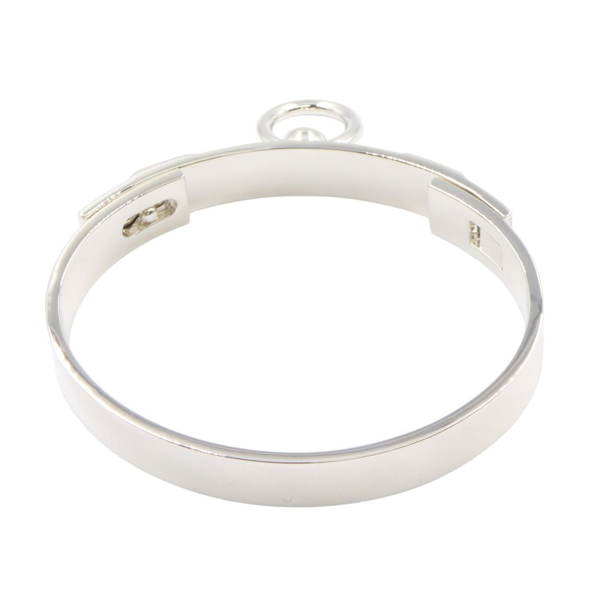 HERMES Collier de Chien Sterling Silver Bracelet Size LG
