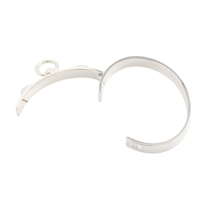 HERMES Collier de Chien Sterling Silver Bracelet Size LG