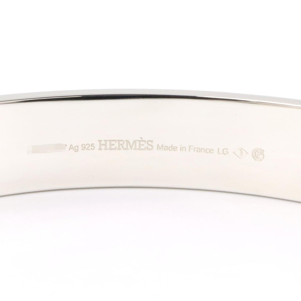HERMES Collier de Chien Sterling Silver Bracelet Size LG