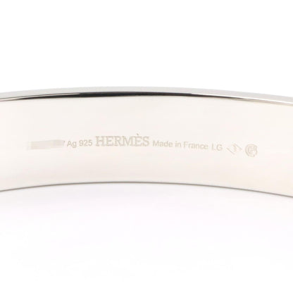 HERMES Collier de Chien Sterling Silver Bracelet Size LG