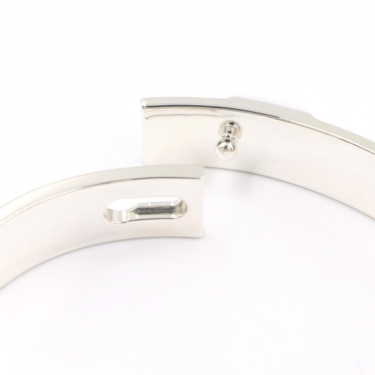 HERMES Collier de Chien Sterling Silver Bracelet Size LG