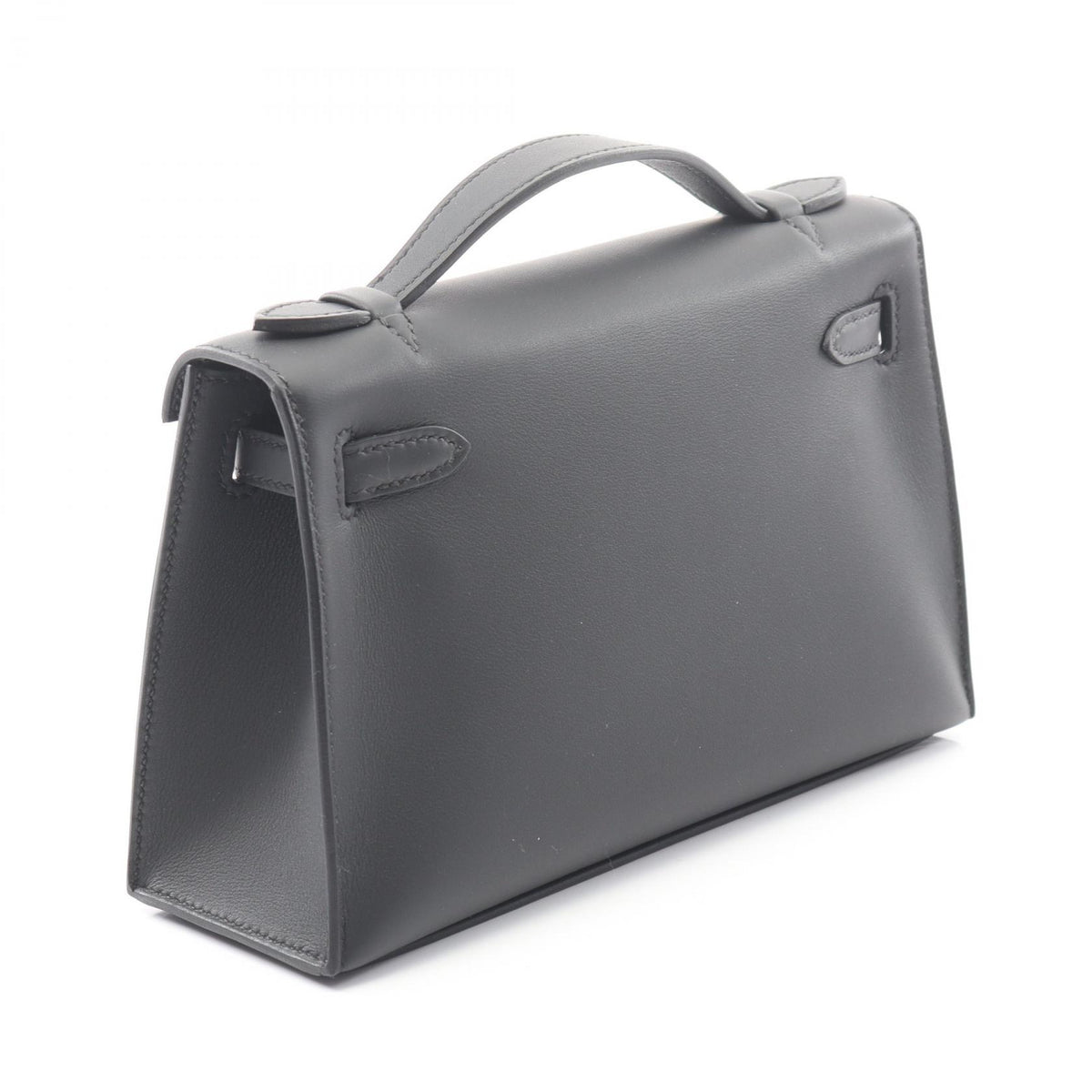 HERMES Mini Pochette Kelly Veau Bag Black