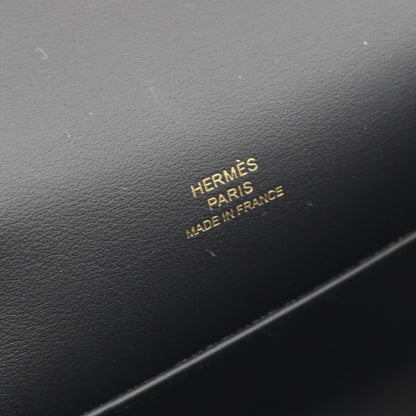 HERMES Mini Pochette Kelly Veau Bag Black