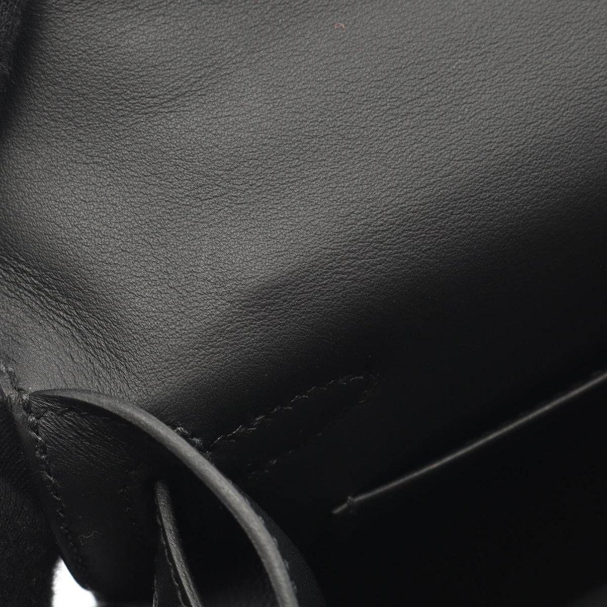 HERMES Mini Pochette Kelly Veau Bag Black