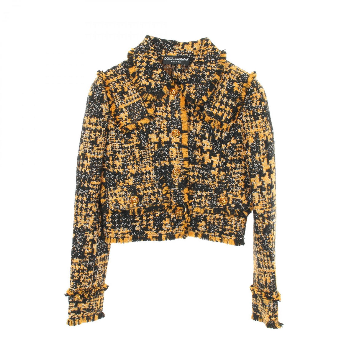 DOLCE & GABBANA Yellow Wool Acrylic Jacket Size 36