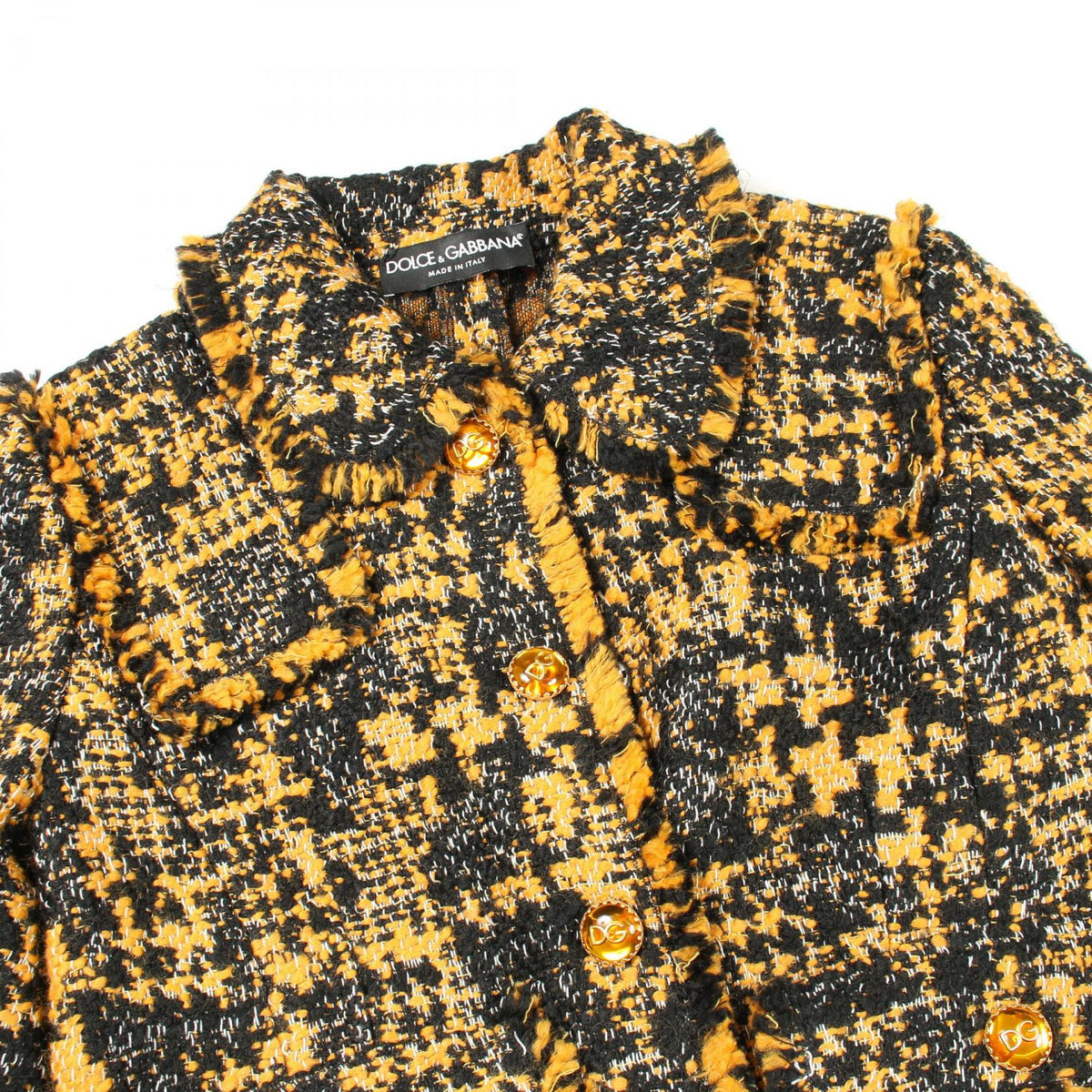 DOLCE & GABBANA Yellow Wool Acrylic Jacket Size 36