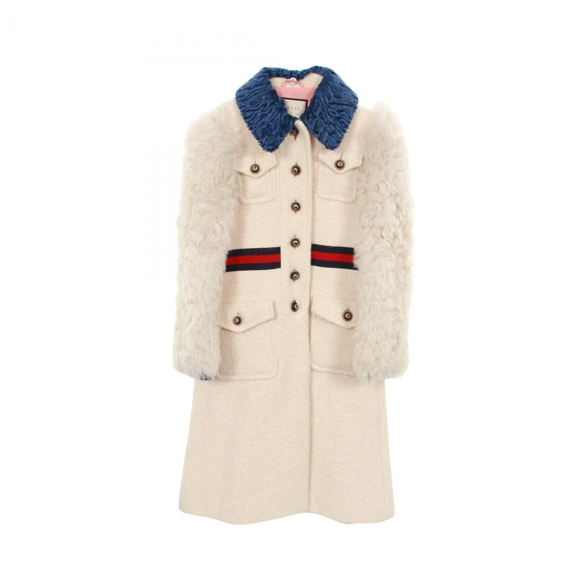 GUCCI GG Button Cotton Mohair Alpaca Coat Size 40