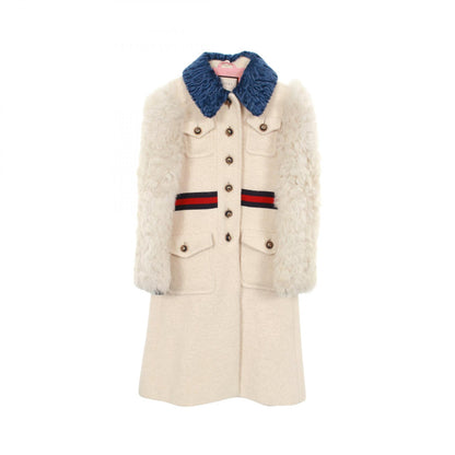 GUCCI GG Button Cotton Mohair Alpaca Coat Size 40