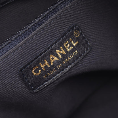 CHANEL Matelasse Lambskin Navy Blue Shoulder Bag