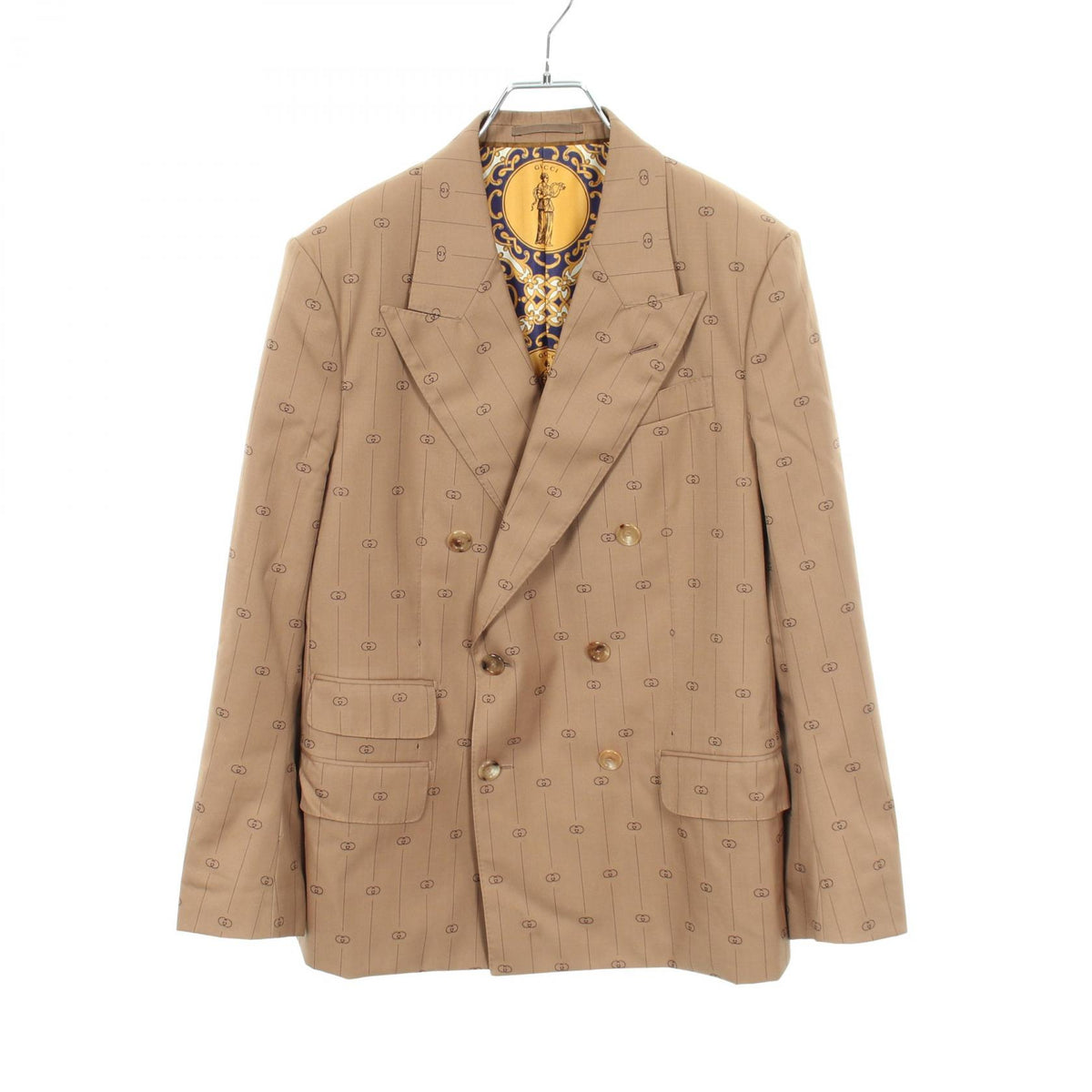GUCCI Wool Tailored Blazer Brown Size 7-48R