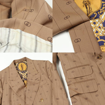 GUCCI Wool Tailored Blazer Brown Size 7-48R