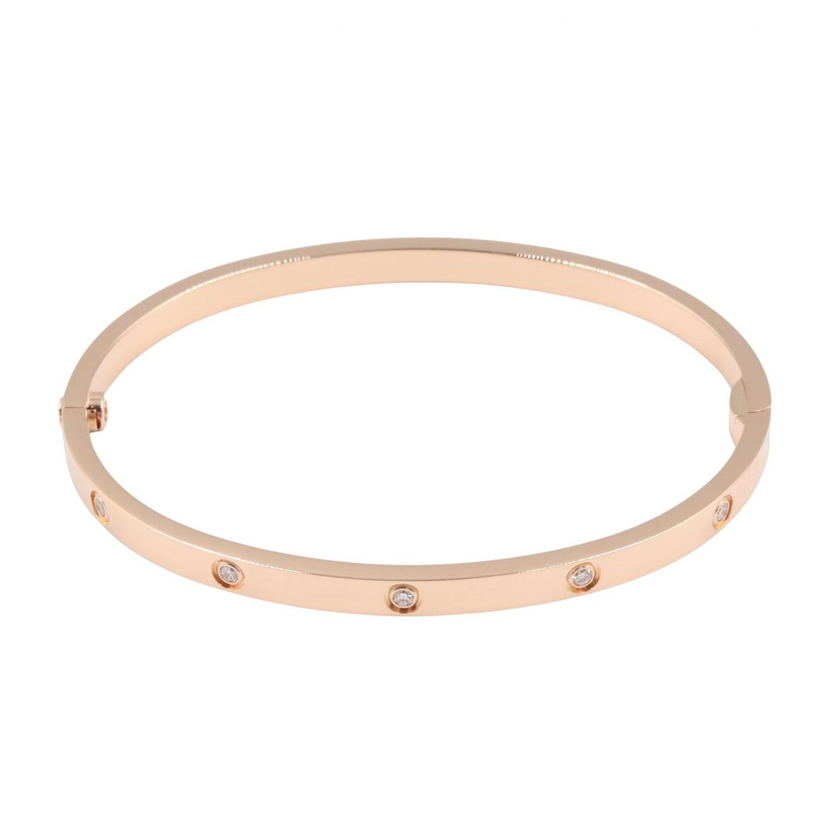 CARTIER Love Bracelet Small 10PD Pink Gold Diamond Size 16