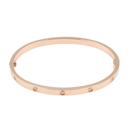 CARTIER Love Bracelet Small 10PD Pink Gold Diamond Size 16