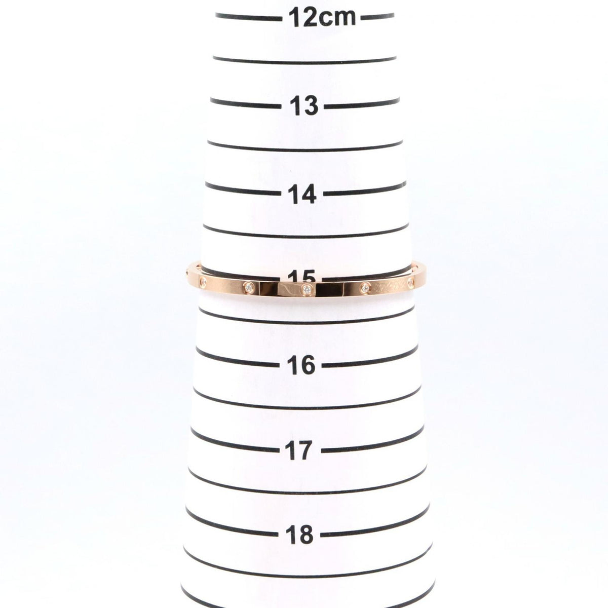 CARTIER Love Bracelet Small 10PD Pink Gold Diamond Size 16
