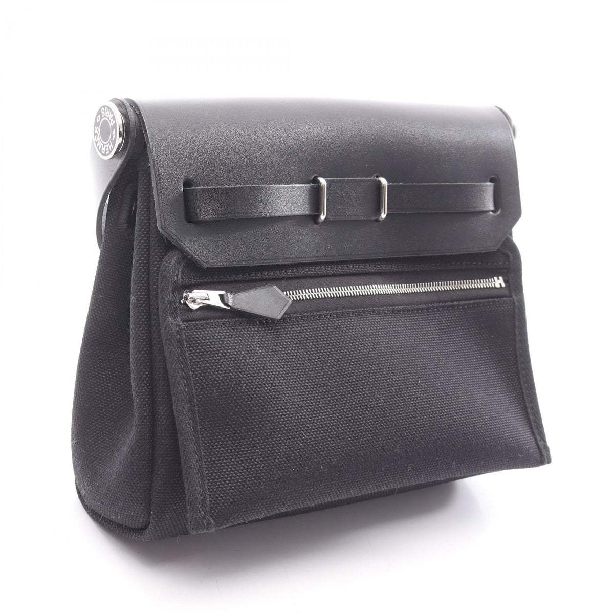 HERMES Herbag Zip Mini Toile Canvas Shoulder Bag