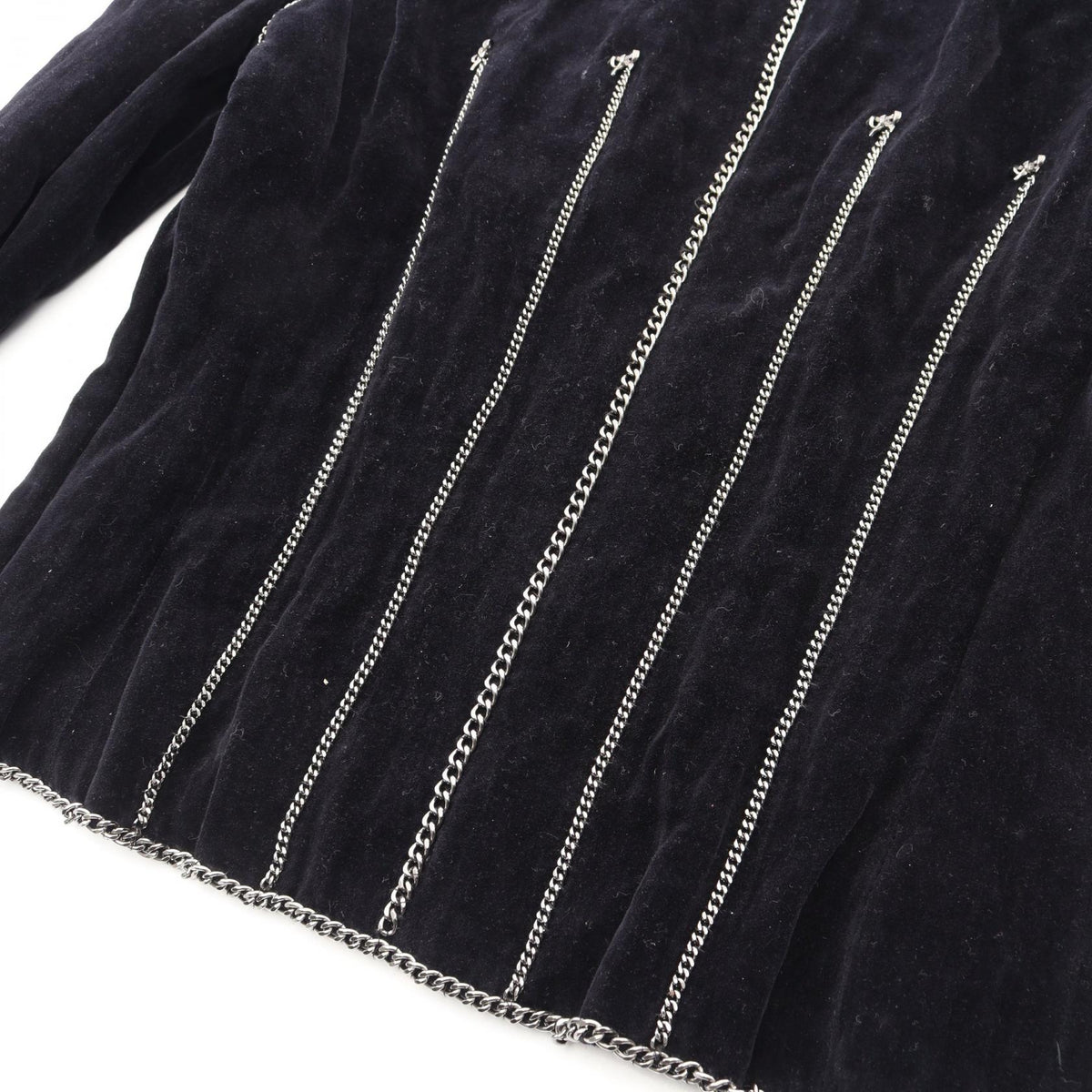 CHANEL Coco Mark Button Chain Cotton Jacket Size 38