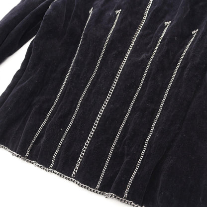 CHANEL Coco Mark Button Chain Cotton Jacket Size 38
