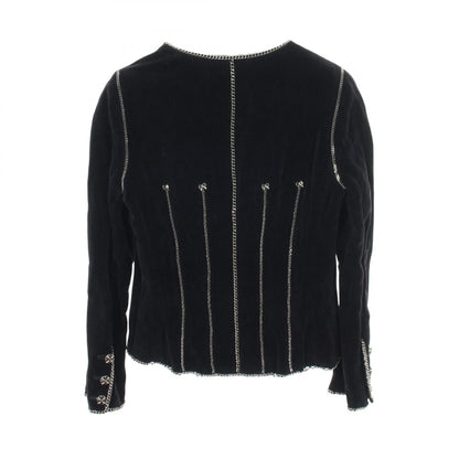 CHANEL Coco Mark Button Chain Cotton Jacket Size 38