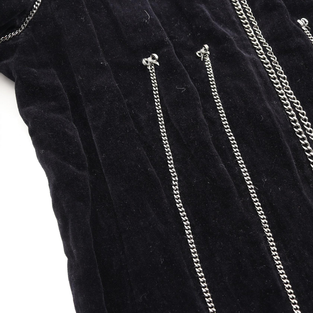 CHANEL Coco Mark Button Chain Cotton Jacket Size 38