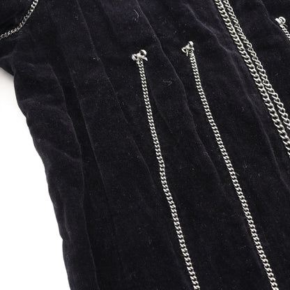 CHANEL Coco Mark Button Chain Cotton Jacket Size 38