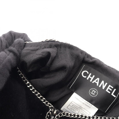 CHANEL Coco Mark Button Chain Cotton Jacket Size 38
