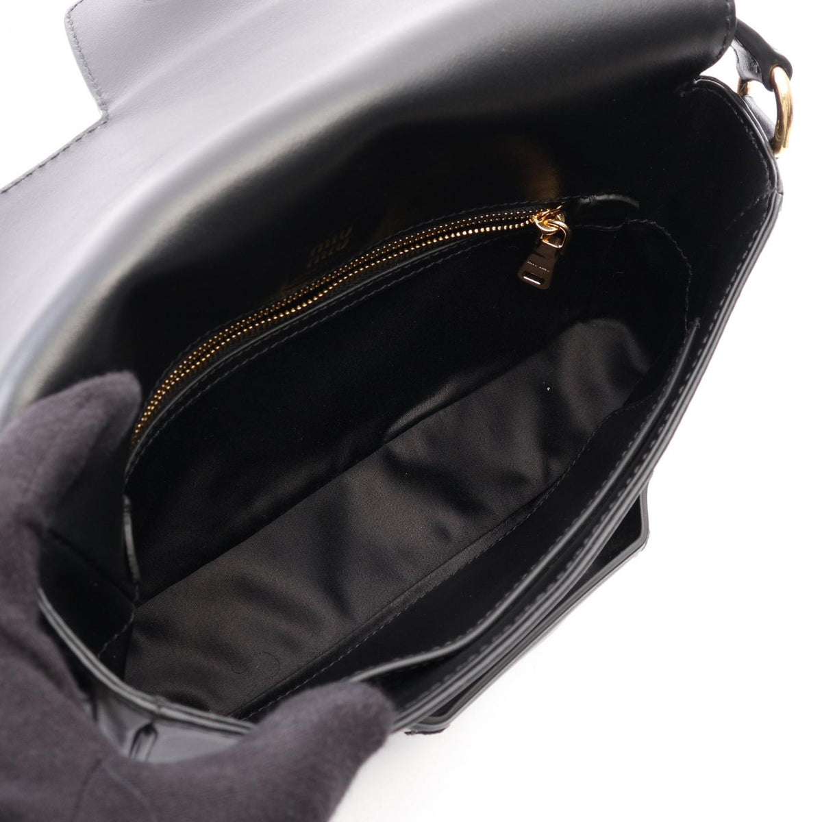 Miu Miu CRM Fine Calf Penny Bag Black