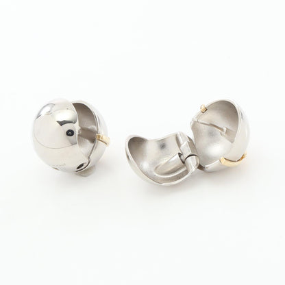 PRADA Triangle Logo Gold Earrings Silver