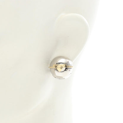 PRADA Triangle Logo Gold Earrings Silver