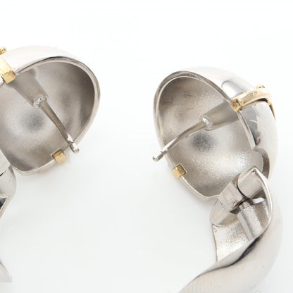 PRADA Triangle Logo Gold Earrings Silver