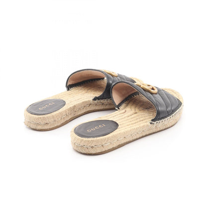 GUCCI GG Marmont Black Leather Espadrille Sandals Size 35