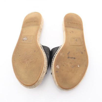 GUCCI GG Marmont Black Leather Espadrille Sandals Size 35