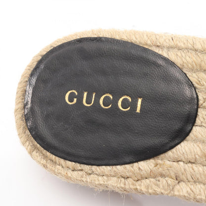 GUCCI GG Marmont Black Leather Espadrille Sandals Size 35