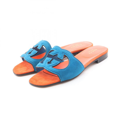 GUCCI Interlocking G Suede Sandals Blue Size 35