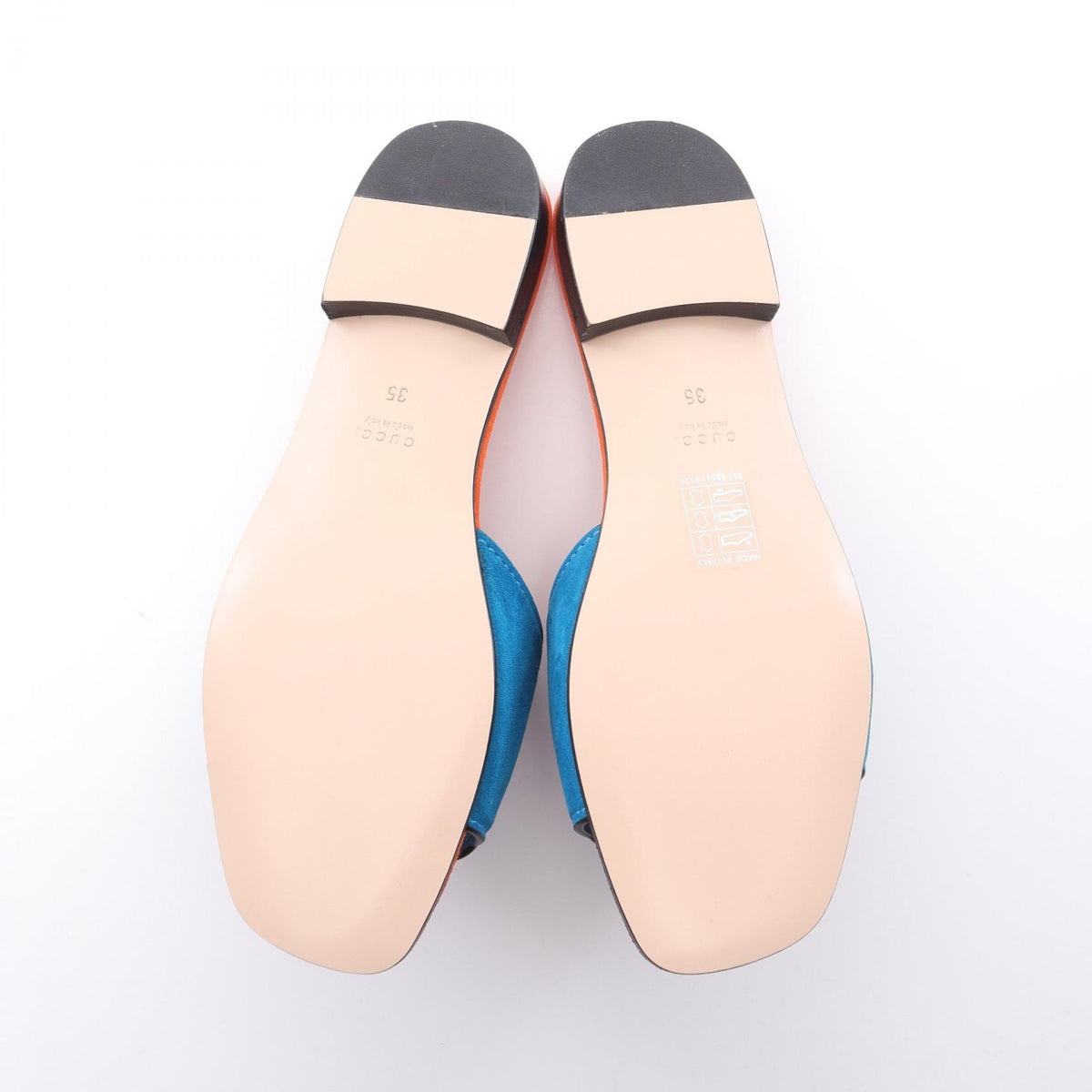 GUCCI Interlocking G Suede Sandals Blue Size 35