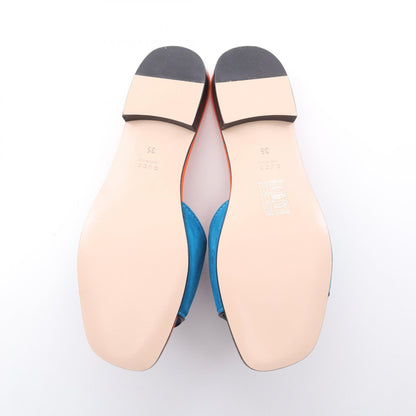 GUCCI Interlocking G Suede Sandals Blue Size 35