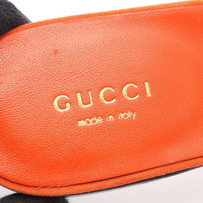 GUCCI Interlocking G Suede Sandals Blue Size 35