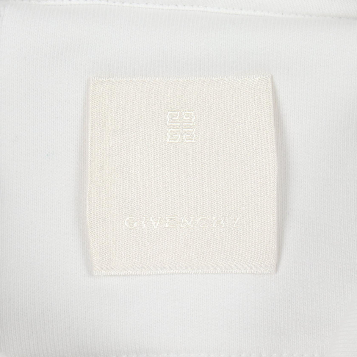GIVENCHY Logo Print Cut-off Cropped Hoodie White Size M