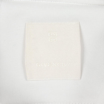 GIVENCHY Logo Print Cut-off Cropped Hoodie White Size M