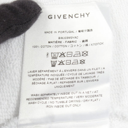 GIVENCHY Logo Print Cut-off Cropped Hoodie White Size M