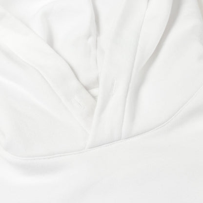 GIVENCHY Logo Print Cut-off Cropped Hoodie White Size M