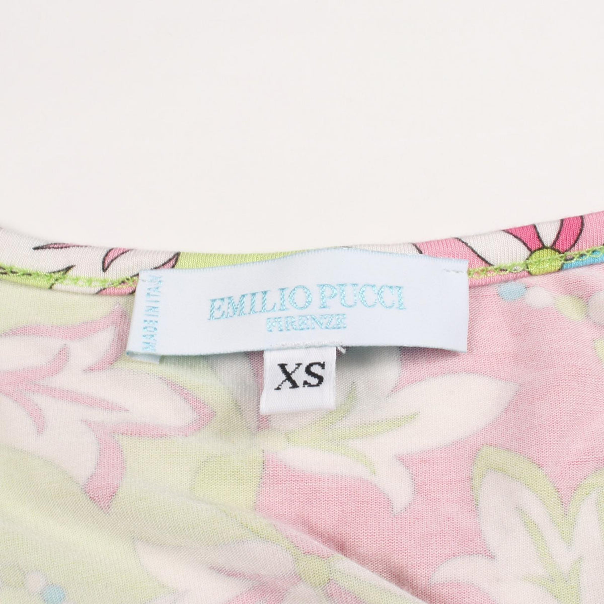 Emilio Pucci Allover Print V-Neck Rayon Top Size XS